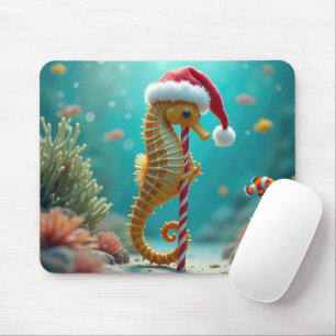 Tapis De Souris Cheval de mer de Noël avec Sucre de canne