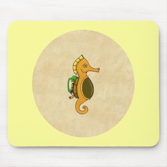 Tapis De Souris Cheval de mer Steampunk (Devant)