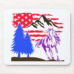 Tapis De Souris Cheval de montagne sauvage galopant