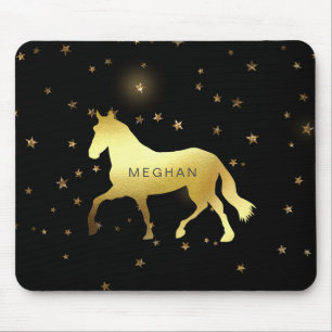 Tapis De Souris cheval d'or étoiles équestre Monogramme