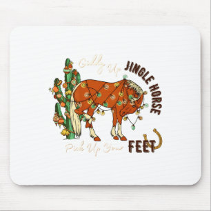 Tapis De Souris Cheval Drôle Jingle Ck Vos Pieds Cactus Western,