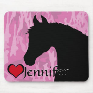 Tapis De Souris Cheval du Coeur (camo rose)