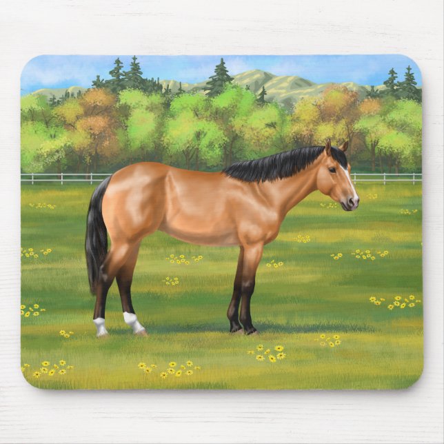 Tapis De Souris Cheval du Quartier des Dun Buckskin (Devant)
