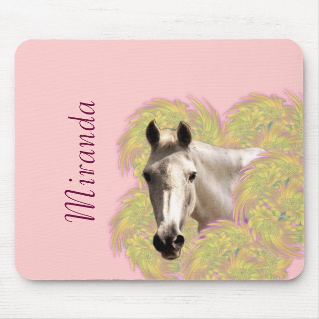Tapis De Souris Cheval en fleurs (Devant)