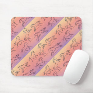 Tapis De Souris Cheval en motif diagonal d'art en ligne chevaux au