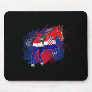 Tapis De Souris Cheval équitation Croatie Drapeau