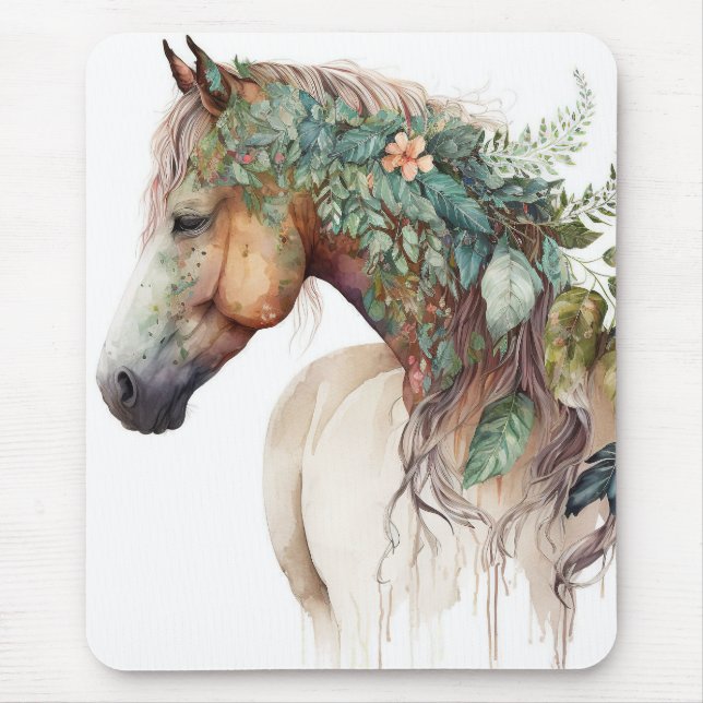 Tapis De Souris Cheval floral exceptionnel (Devant)