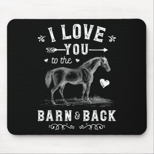 Tapis De Souris Cheval Je T'Aime À La Grange Et Les Filles Dos Hor