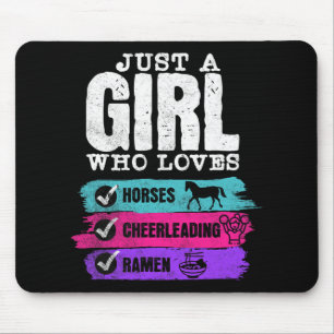 Tapis De Souris Cheval Menant Ramen Juste Une Fille Qui Aime Pu