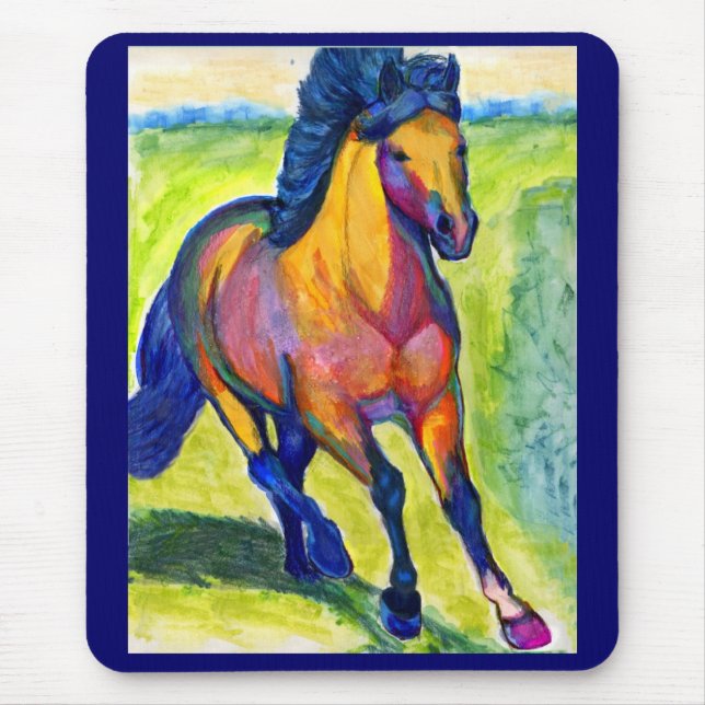 Tapis De Souris Cheval Mousepad de couleur d'eau (Devant)