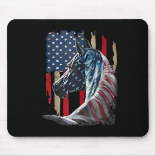Tapis De Souris Cheval Patriotique Drapeau Usa Cheval Vintage 4 Ju