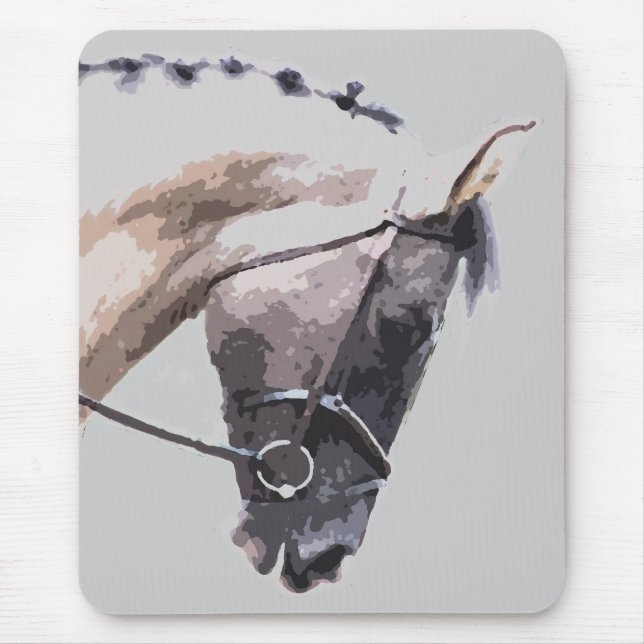Tapis De Souris cheval rouan bleu de peinture de pinto (Devant)