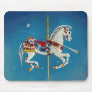 Tapis De Souris Cheval rouge, blanc et bleu de Mousepads - de