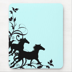 Tapis De Souris Cheval sauvage noir