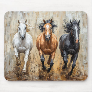 Tapis De Souris Cheval Trio Galloping Peinture