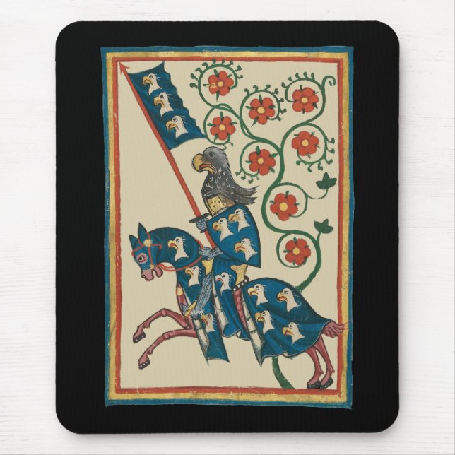 Tapis De Souris Chevalier avec armoiries d'aigle, Moyen Âge du XIV (Devant)