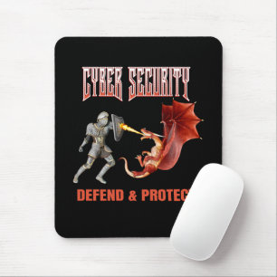 Tapis De Souris Chevalier de la cybersécurité Défense du dragon