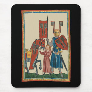 Tapis De Souris Chevalier et écureuil, Art médiéval du XIVe siècle