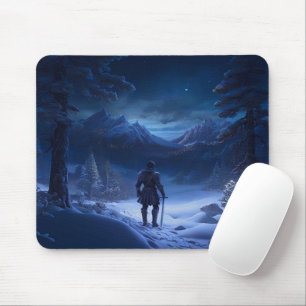 Tapis De Souris Chevalier Pensif de la Wonderland d'hiver