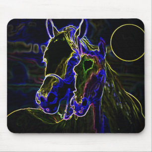 Tapis De Souris Chevaux Blacklight