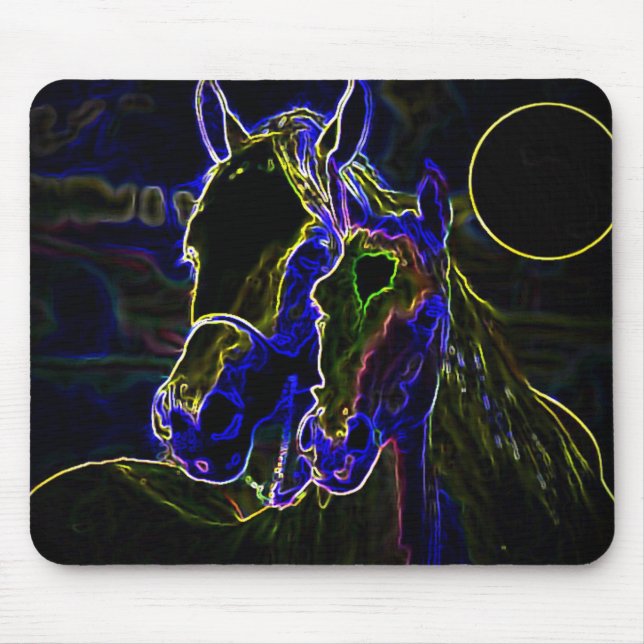 Tapis De Souris Chevaux Blacklight (Devant)