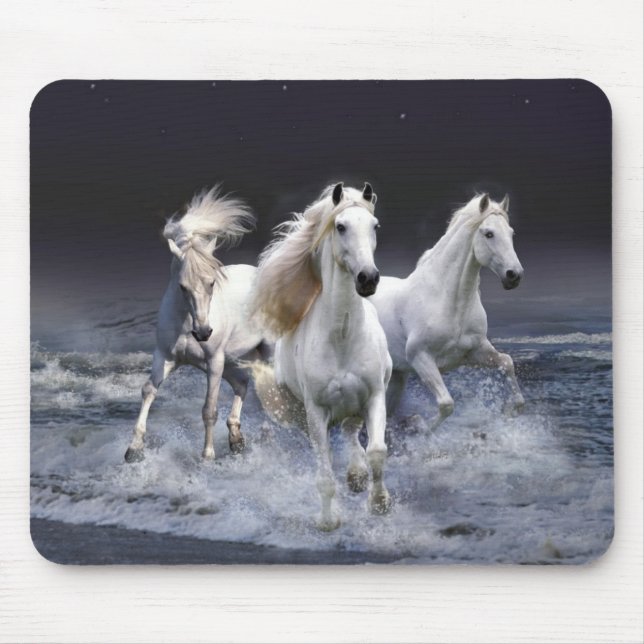 Tapis De Souris Chevaux blancs (Devant)