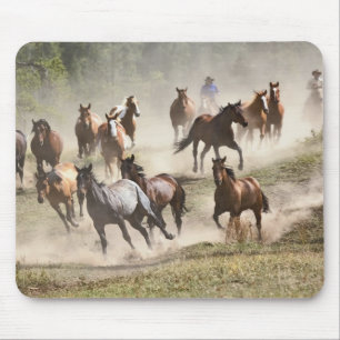 Tapis De Souris Chevaux courant pendant le rassemblement, Montana