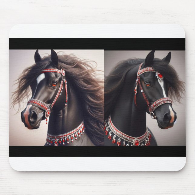 Tapis De Souris Chevaux d'Arabie Noire (Devant)