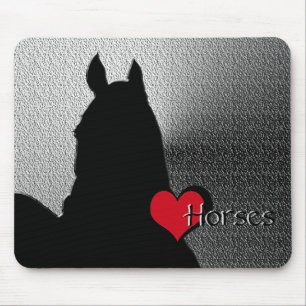 Tapis De Souris Chevaux de Coeur I (argent métallique)