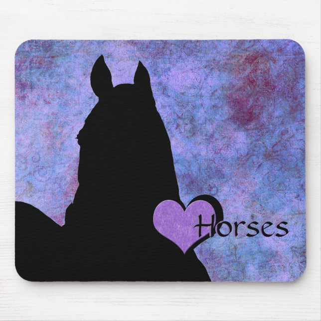 Tapis De Souris Chevaux de coeur I (violet/bleu) (Devant)