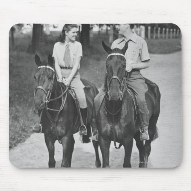 Tapis De Souris Chevaux d'équitation de couples (Devant)
