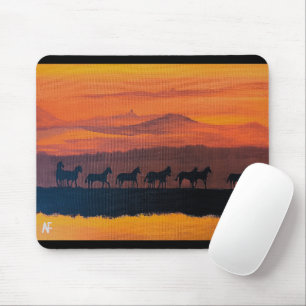 Tapis De Souris Chevaux sauvages du Montana Peinture d'Alfred Fox