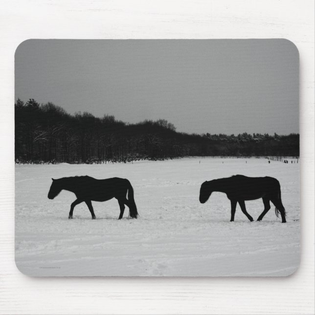 Tapis De Souris Chevaux sur neige mpcnm (Devant)