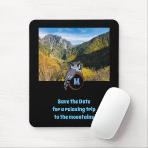 Tapis De Souris Chevêche des Grumpy nichant sur un oeuf de Monogr