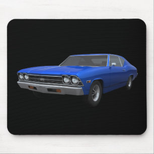 Tapis De Souris Chevelle 1969 solides solubles : Finition bleue :