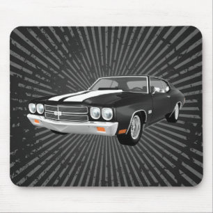 Tapis De Souris Chevelle 1970 solides solubles : Finition noire :