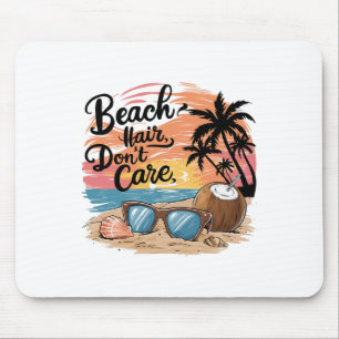 Tapis De Souris Cheveux de plage, vacances sans souci, ambiance es