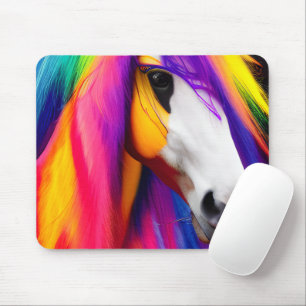 Tapis De Souris Cheveux Fluides Arc-en-Ciel