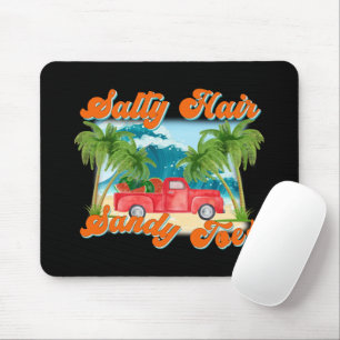 Tapis De Souris Cheveux salés, orteils de sable   Île tropicale