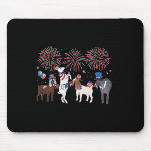 Tapis De Souris Chèvre patriotique du 4 juillet Drapeau américain