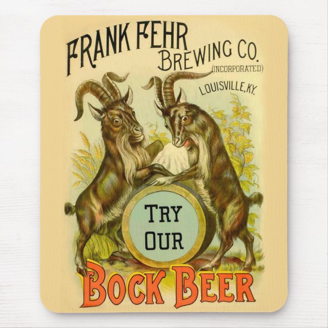 Tapis De Souris Chèvres Bock Bière Publicité (Devant)