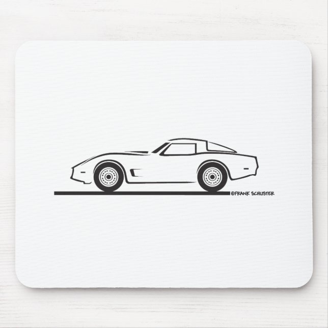 Tapis De Souris Chevrolet Corvette 1980-1982 (Devant)