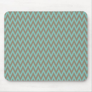 Tapis De Souris Chevron bleu et gris à la mode barre des zigzags