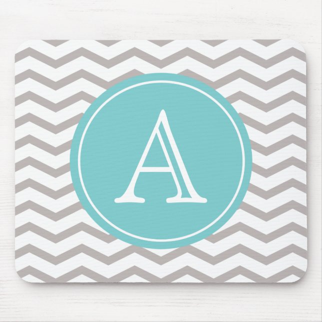 Tapis De Souris Chevron gris et blanc (Devant)