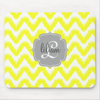 Tapis De Souris Chevron jaune moderne Ikat personnalisé