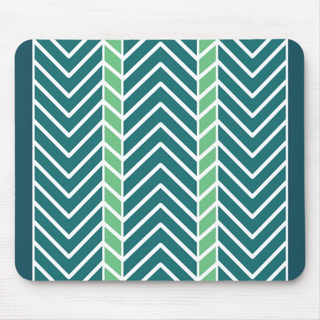 Tapis De Souris Chevron Motif Turquoise (Devant)