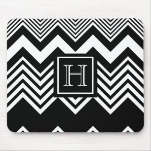 Tapis De Souris Chevron noir et blanc