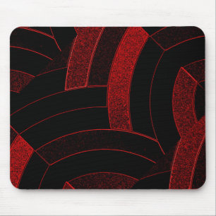 Tapis De Souris chevron noir/rouge élégant contemporain chic