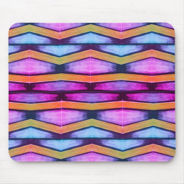 Tapis De Souris Chevron orange, rose, violet et bleu (Devant)