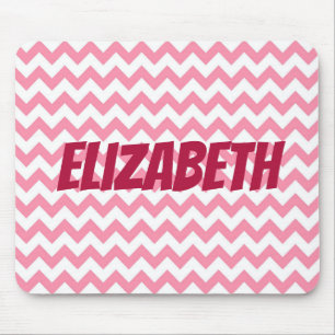 Tapis De Souris Chevron rose et blanc